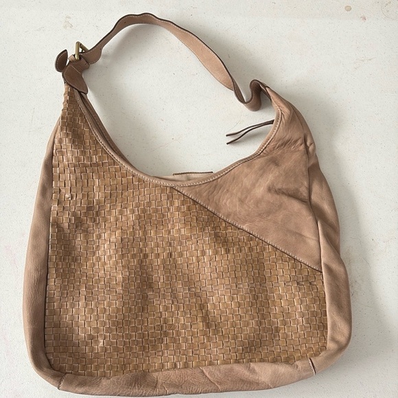 Sundance Tan Woven Leather Hobo Shoulder Bag - Picture 1 of 12
